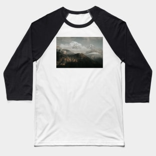 Himalaya foggy mountain peaks Baseball T-Shirt